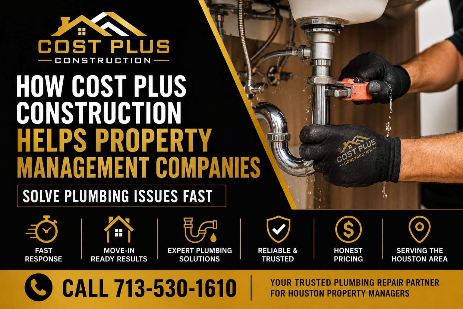 How Cost Plus Construction Helps Property Management Companies Solve Plumbing Issues Fast